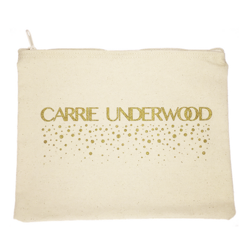 Gold Print Canvas Clutch