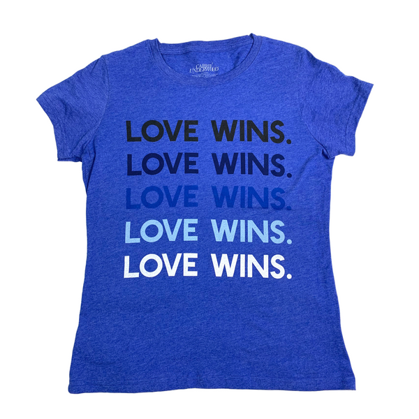 Ladies "Love Wins" Blue T-Shirt