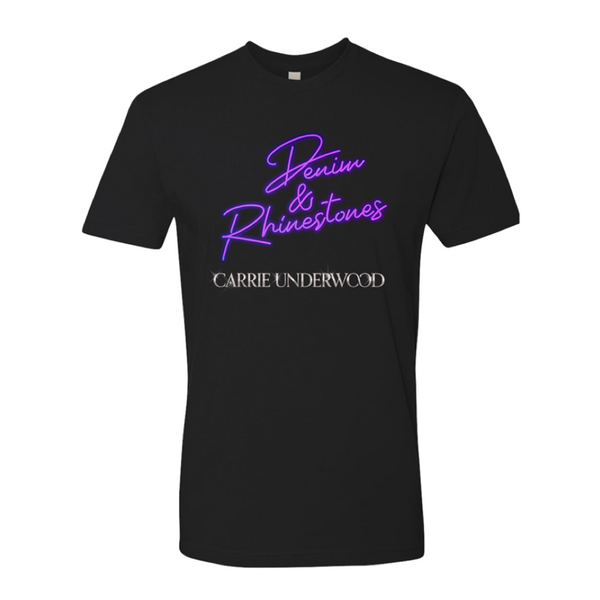 Black Denim & Rhinestones Logo T-Shirt