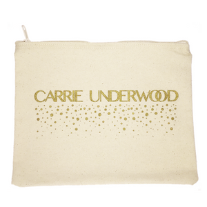 Gold Print Canvas Clutch