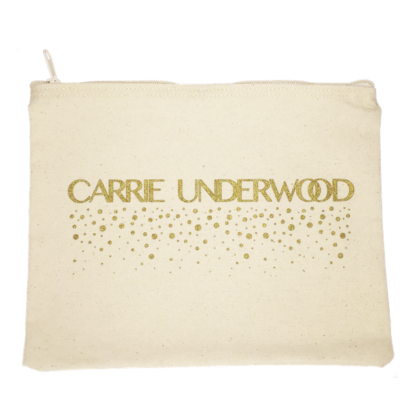 Gold Print Canvas Clutch