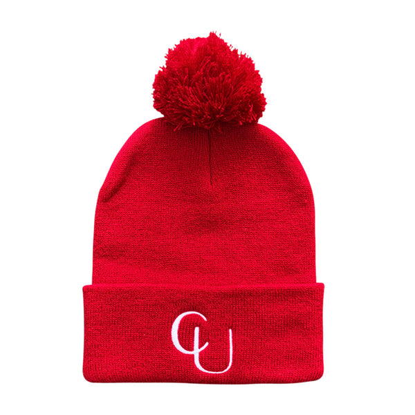 Red Pom Beanie