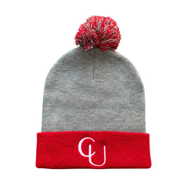 Two-Tone Pom Beanie