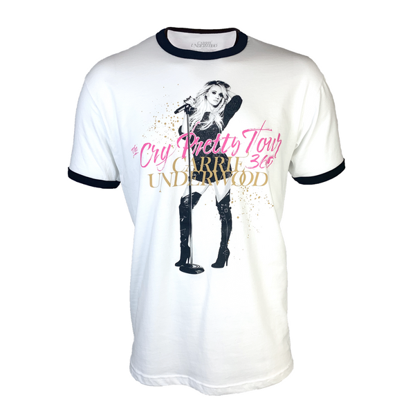 The Cry Pretty Tour 360 White Ringer T-Shirt