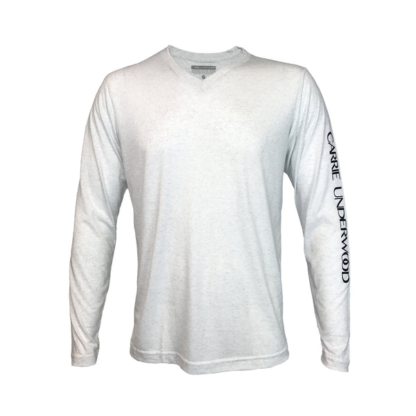 White Long Sleeve V-Neck