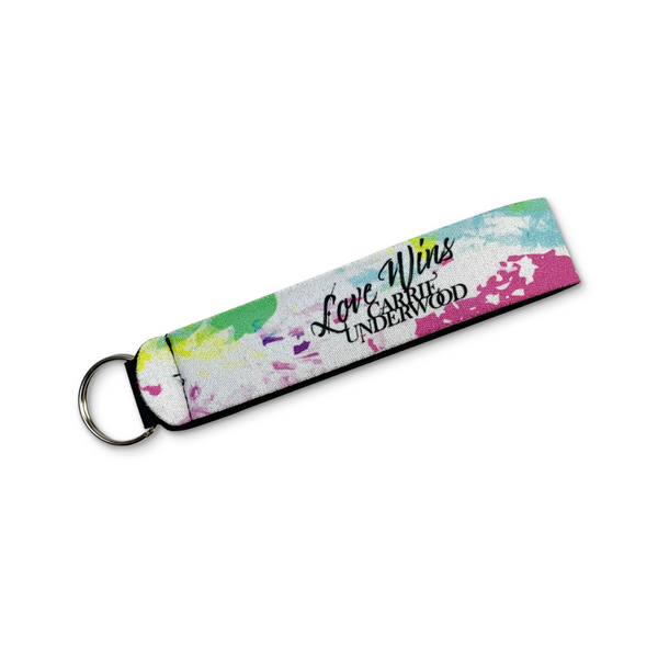 "Love Wins" Neoprene Wristlet Keychain