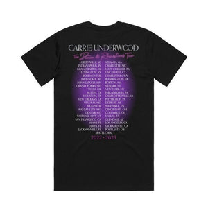 Black Circle Denim & Rhinestones Tour Itinerary T-Shirt Back