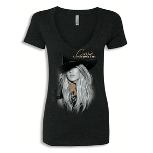 Ladies Black V-Neck