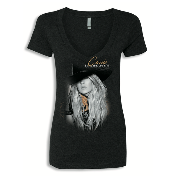 Ladies Black V-Neck